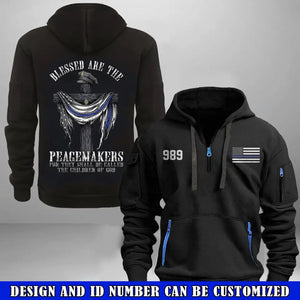 Personalized Blessed Are The Peagemakers For They Shall Be Called The Children of God US Police Quarter Zip Hoodie 2D Printed VQ241161