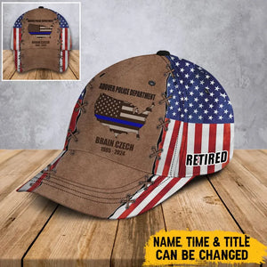 Personalized US Police Department Custom Name & Time Cap 3D Printed AHVA241186