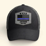 Personalized US Police Custom Department & Name Thin Blue Line Flag Cap Printed KVH241188