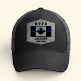 Personalized Canadian Police Custom Department & Name Thin Blue Line Flag Cap Printed KVH241188
