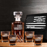 Personalized Australian Veteran Branch Logo Custom Name Decanter Set with Glasses Printed KVH241183