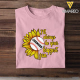 Personalized Sunflower Baseball I'll Always Be Your Biggest Fan T-shirt Printed QTVQ241196