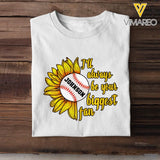 Personalized Sunflower Baseball I'll Always Be Your Biggest Fan T-shirt Printed QTVQ241196
