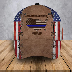 Personalized US Police Department Custom Name & Time Cap 3D Printed AHVA241186