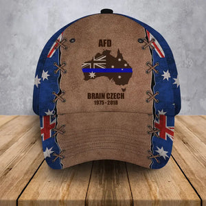 Personalized Australian Police Department Custom Name & Time Cap 3D Printed AHVA241186