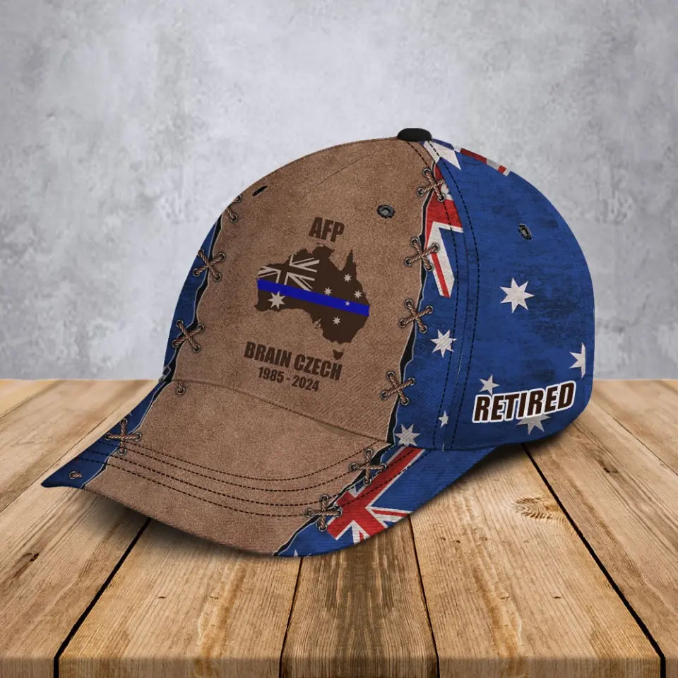 Personalized Australian Police Department Custom Name & Time Cap 3D Printed AHVA241186