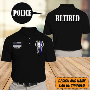 Personalized Police Punisher US Police Flag Custom Name Polo Shirt Printed QTHN241202