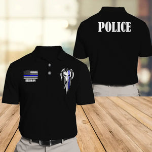 Personalized Police Punisher US Police Flag Custom Name Polo Shirt Printed QTHN241202