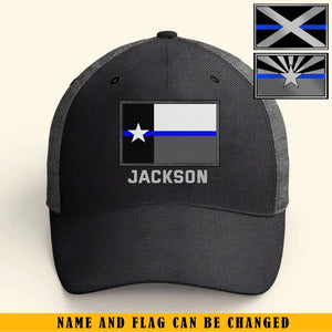 Personalized US State Police Flag & Name Cap Printed KVH241203