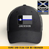 Personalized US State Police Flag & Name Cap Printed KVH241203