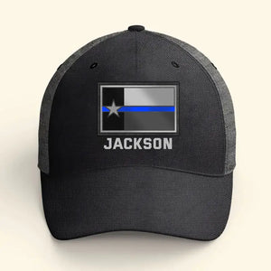 Personalized US State Police Flag & Name Cap Printed KVH241203