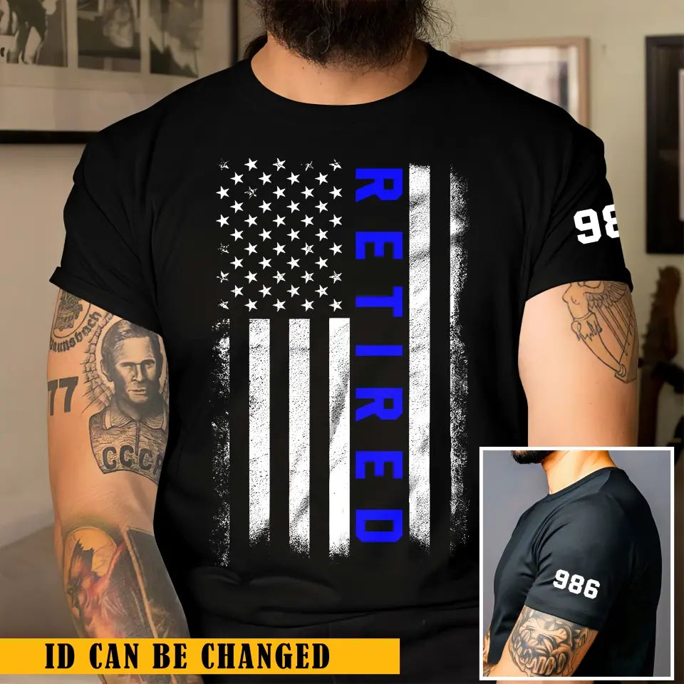 Personalized Retired US Police Custom ID T-shirt Printed KVH241239