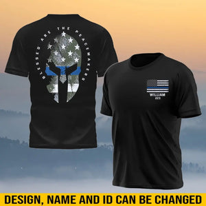 Personalized Blessed Are The Peacemakers Punisher US Police Flag Custom Name & ID T-shirt Printed QTHN241241