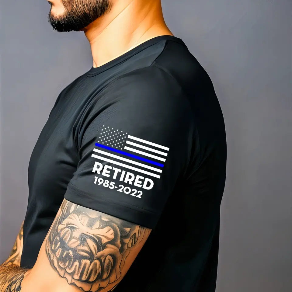 Personalized We The People Back The Blue Retired US Police Custom Time T-shirt Printed QTKH241246