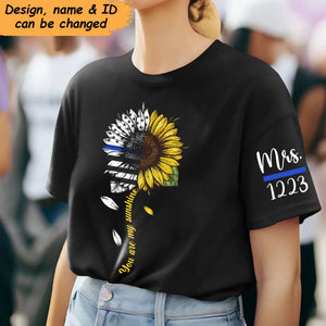 Personalized You Are My Sunshine Sunflower Police ID T-shirt Printed QTHN241247