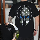 Personalized Blessed Are The Peacemakers Punisher US Police Flag Custom Name & ID T-shirt Printed QTHN241241