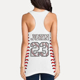 Personalized Baseball Player Custom Name & ID Women Tank Top 3D Printed QTVQ241230