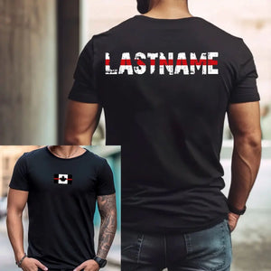 Personalized Canadian Firefighter Flag Custom Name T-shirt Printed HN241280