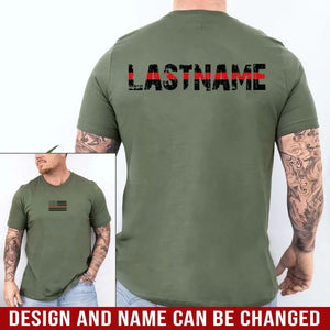 Personalized US Firefighter Flag Custom Name T-shirt Printed HN241280