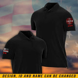 Personalized US Firefighter Logo & Flag Custom ID Polo Shirt Printed QTHN241278