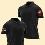 Personalized US Firefighter Logo & Flag Custom ID Polo Shirt Printed QTHN241278