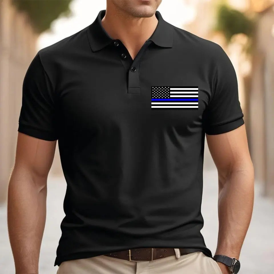 Personalized US Police Custom Name Polo Shirt Printed QTVQ241276