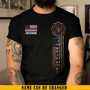 Personalized US Firefighter Flag Tshirt 2D Printed QTKH241288