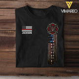 Personalized US Firefighter Flag Tshirt 2D Printed QTKH241288