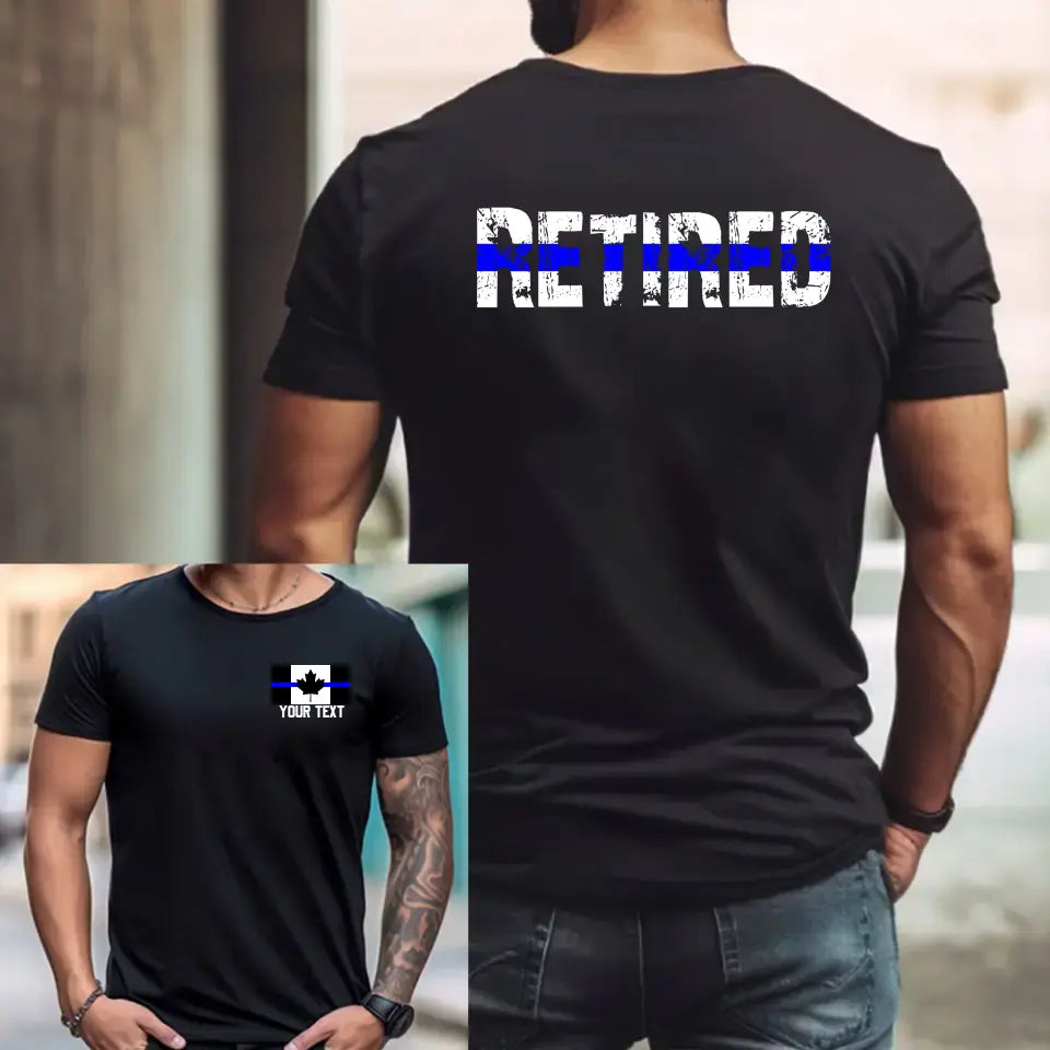 Personalized Retired Canadian Police Flag Custom Name T-shirt Printed HN241302