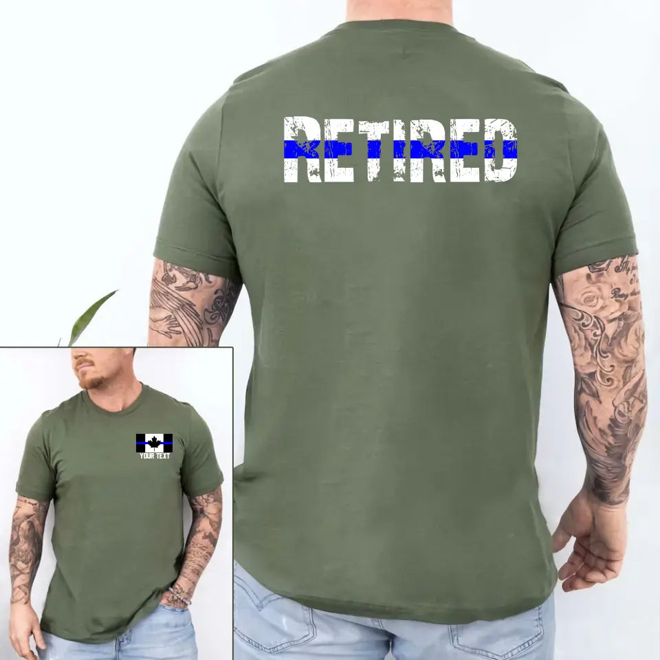 Personalized Retired Canadian Police Flag Custom Name T-shirt Printed HN241302