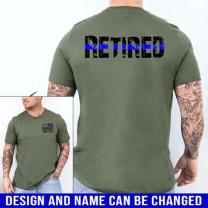 Personalized Retired US Police Flag Custom Name T-shirt Printed HN241302