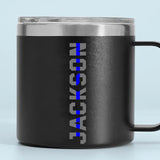 Personalized Police Name Thin Blue Line Coffee Cup Printed QTKH241328