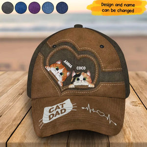 Personalized Cat Dad Cat Mom Cat Lovers Gift Cap 3D Printed HN241310