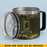 Personalized German Veteran Rank Camo Custom Name Coffee Cup 3D 12oz Printed KVH241324