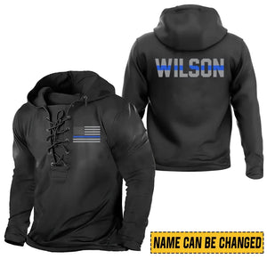 Personalized US Police Custom Name Long Sleeves Hoodie 3D Printed LVA241330