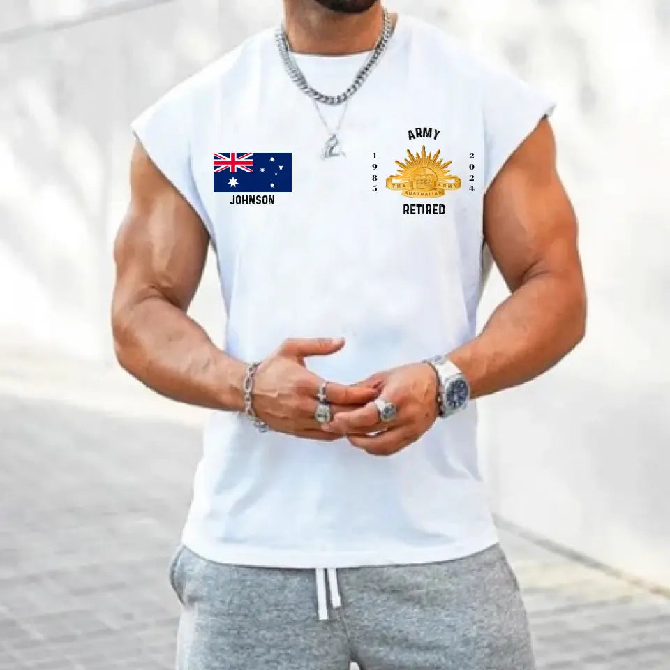 Personalized Retired Australian Army Australia Flag Custom Name Men Tank Top Printed AHHN241332