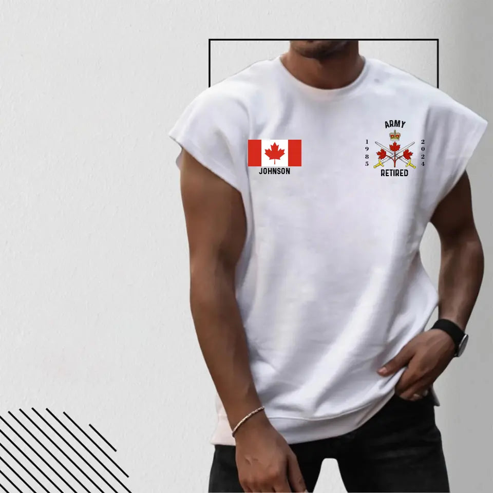 Personalized Retired Canadian Army Canada Flag Custom Name Men Tank Top Printed AHHN241332