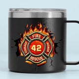Personalized Firefighter Logo & ID Number Coffee Cup Printed QTKH241339