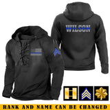 Personalized US Police Logo Custom Name Lace-up Long Sleeves Hoodie 3D Printed LVA241349