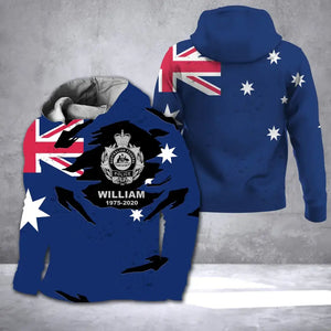 Personalized Australian Police Branch Logo Lace-up Long Sleeves Hoodie 3D Printed LVA241357