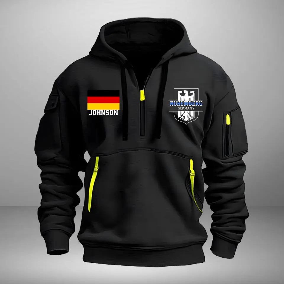 Personalized Nuremberg Germany German Police Custom Name Quarter Zip Hoodie 2D Printed QTVA241337
