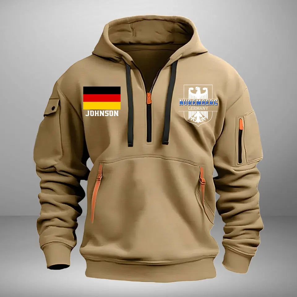 Personalized Nuremberg Germany German Police Custom Name Quarter Zip Hoodie 2D Printed QTVA241337