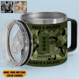 Personalized Once A Soldier Always A Soldier Swedish Veteran Rank Camo Coffee Cup Printed KVH241379