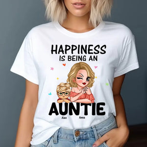 Personalized Happiness Is Being An Auntie T-shirt Printed HN241270