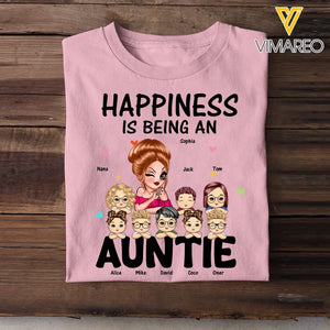 Personalized Happiness Is Being An Auntie T-shirt Printed HN241270