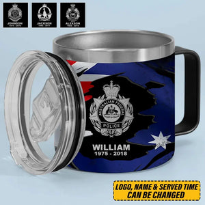 Personalized Australian Police Branch Logo Custom Name & Time Coffee Cup 3D 12oz Printed KVH241387