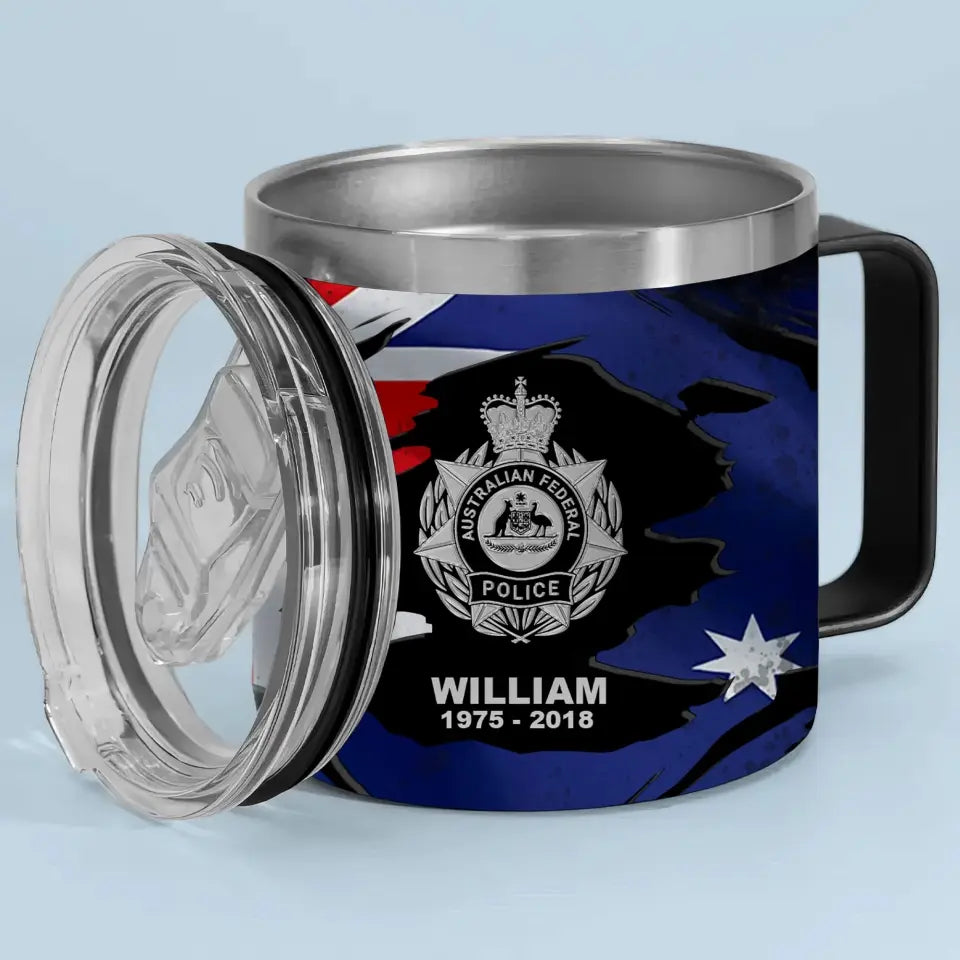 Personalized Australian Police Branch Logo Custom Name & Time Coffee Cup 3D 12oz Printed KVH241387