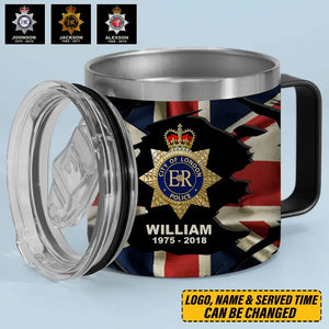 Personalized UK Police Branch Logo Custom Name & Time Coffee Cup 3D 12oz Printed KVH241387