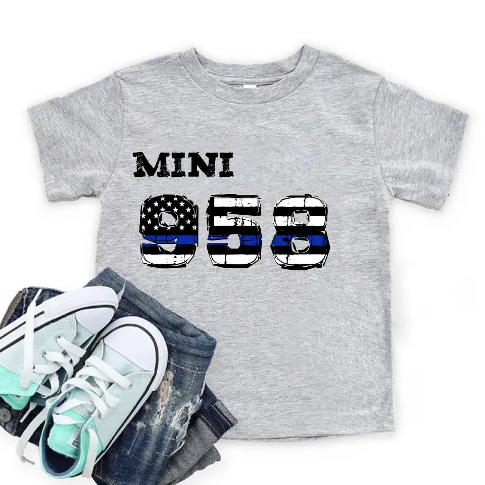 Personalized US Police's Son Police's ID Number Kid's T-shirt Printed QTVA241409