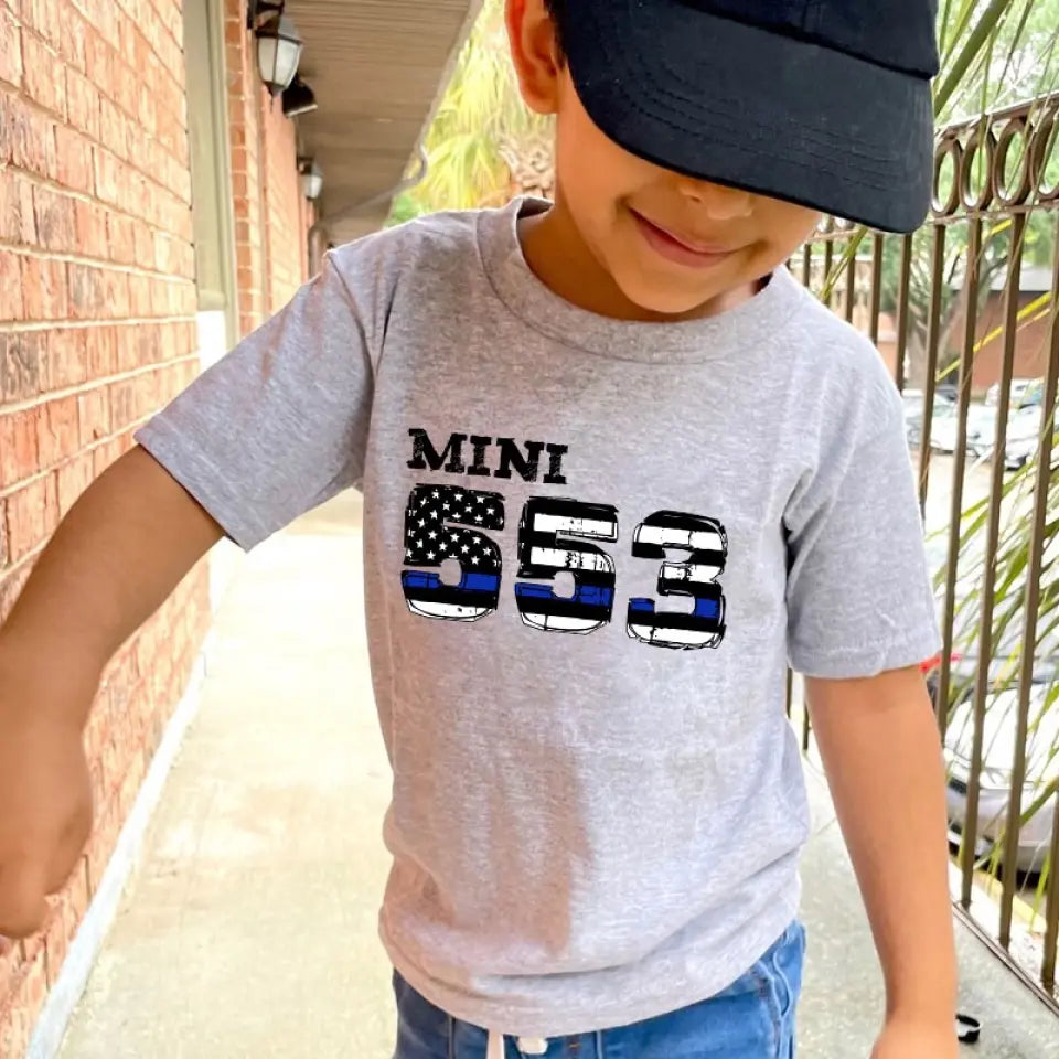 Personalized US Police's Son Police's ID Number Kid's T-shirt Printed QTVA241409